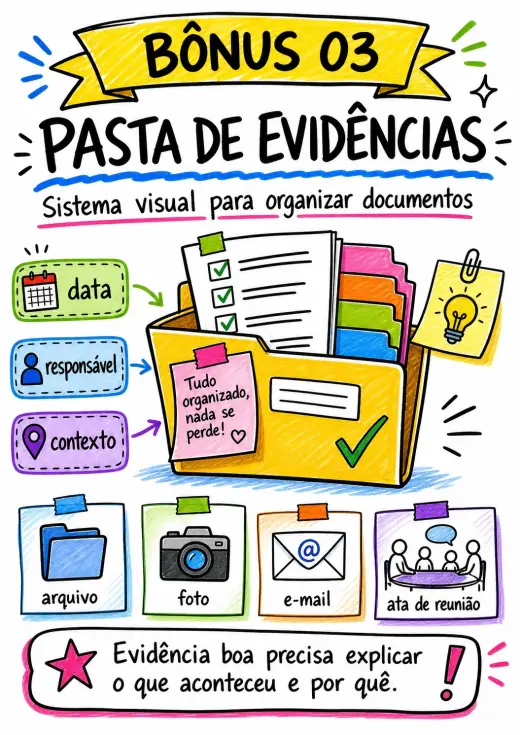 Capa visual do Bônus 03 sobre pasta de evidências